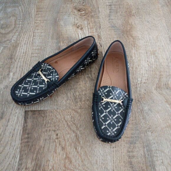 Lauren Ralph Lauren women's heritage logo Briony Driver Navy 6.5 - Picture 9 of 13